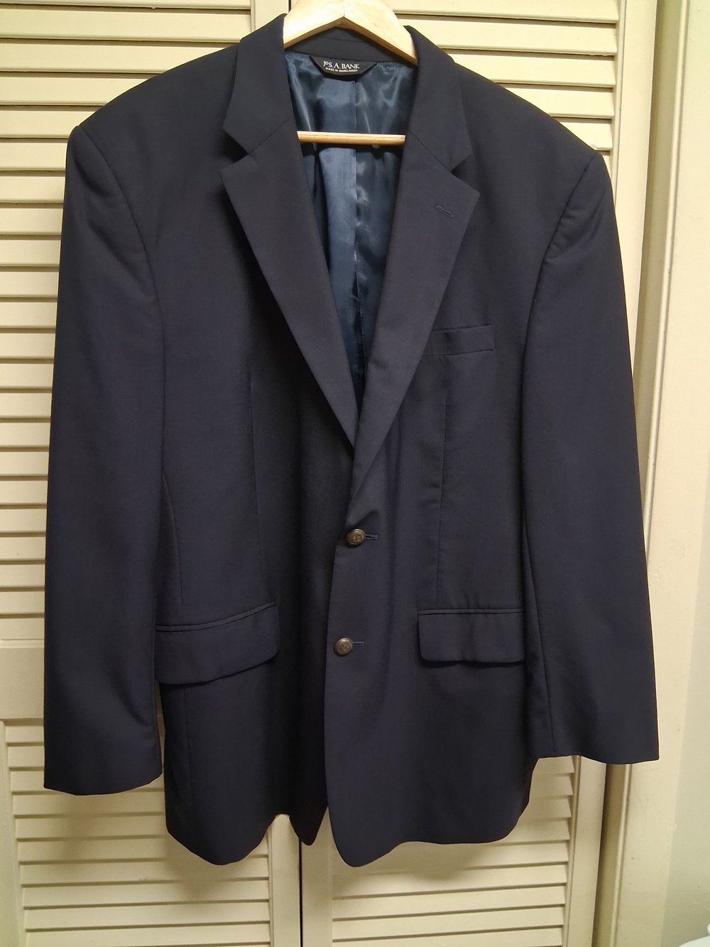 Jos. A. Bank 100% Wool Men's Navy Two-Button Sport Coat 48R